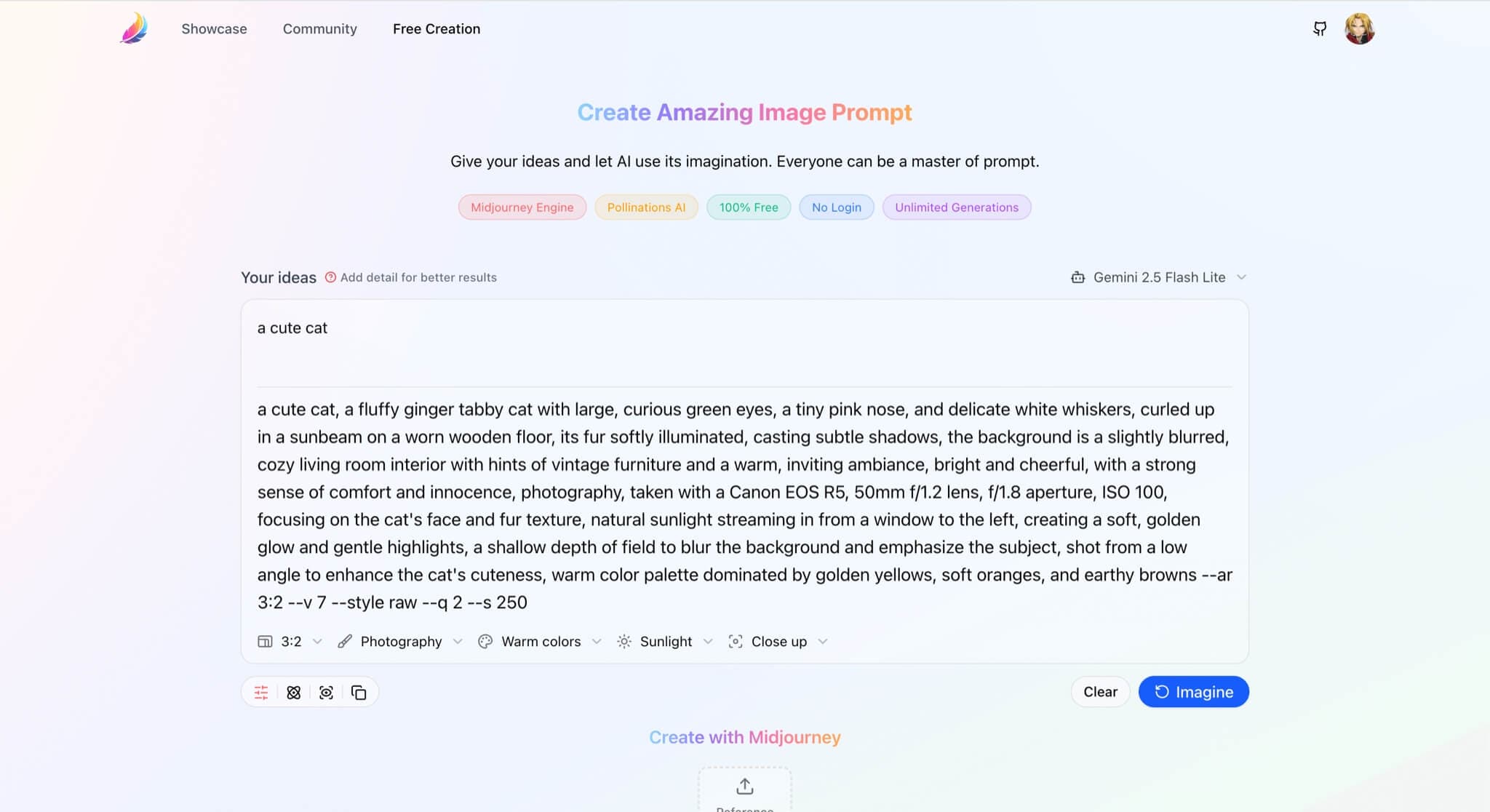 MJ PROMPT GEN screenshot